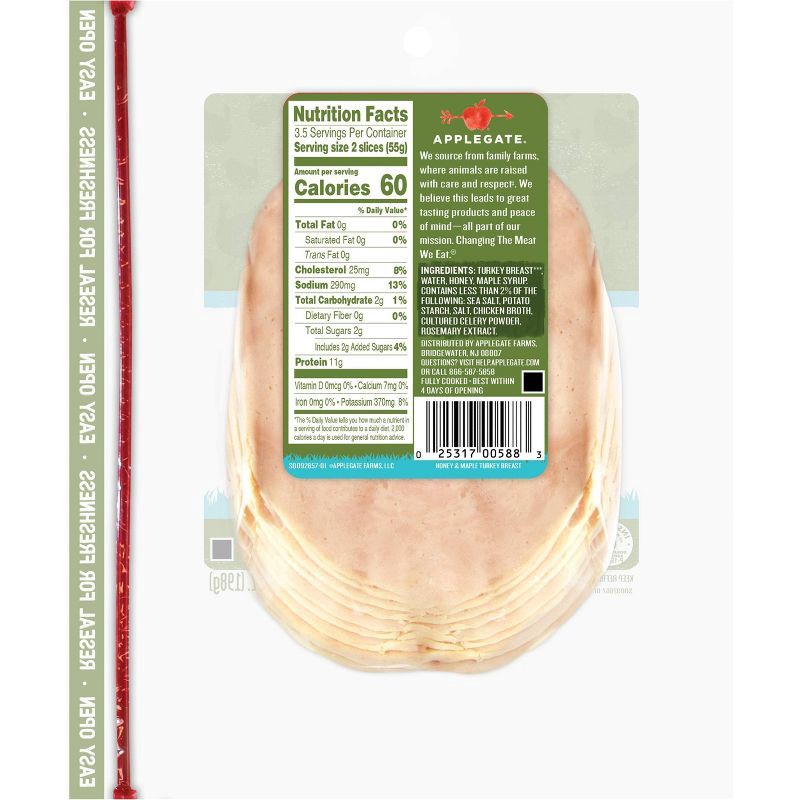 slide 3 of 4, Applegate Farms Applegate Natural Honey & Maple Turkey Breast - 7oz, 7 oz