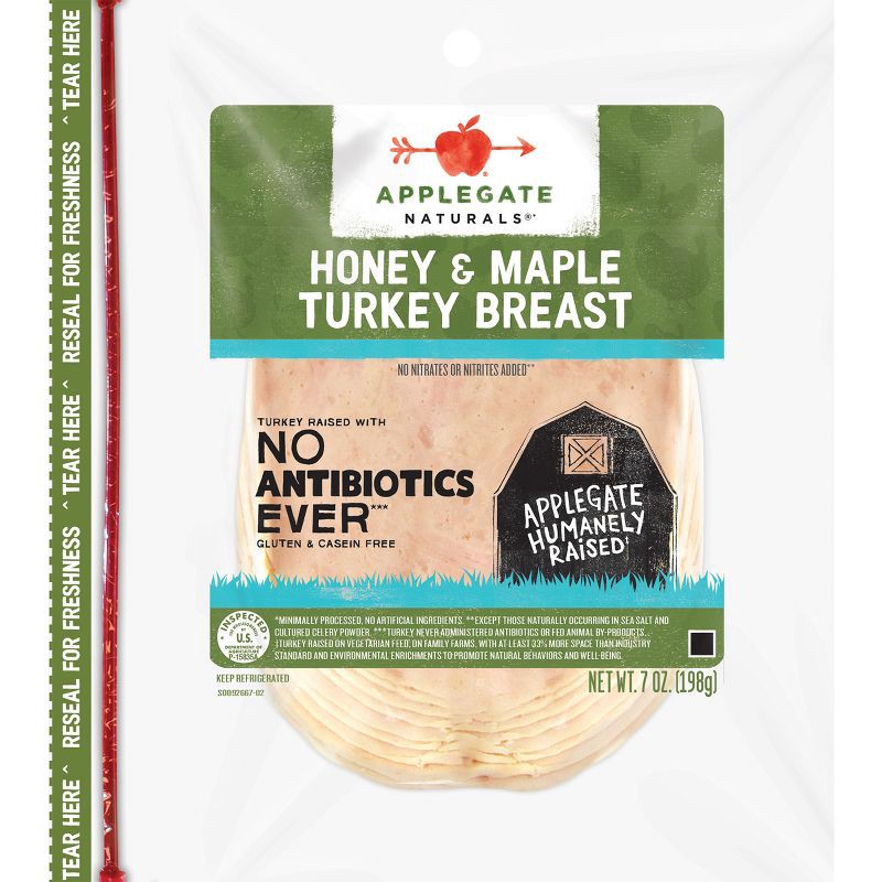 slide 1 of 4, Applegate Farms Applegate Natural Honey & Maple Turkey Breast - 7oz, 7 oz