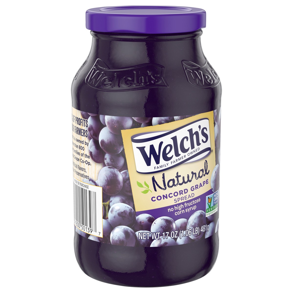 slide 4 of 5, Welch's Natural Concord Grape Spread, 17 oz Jar, 17 oz