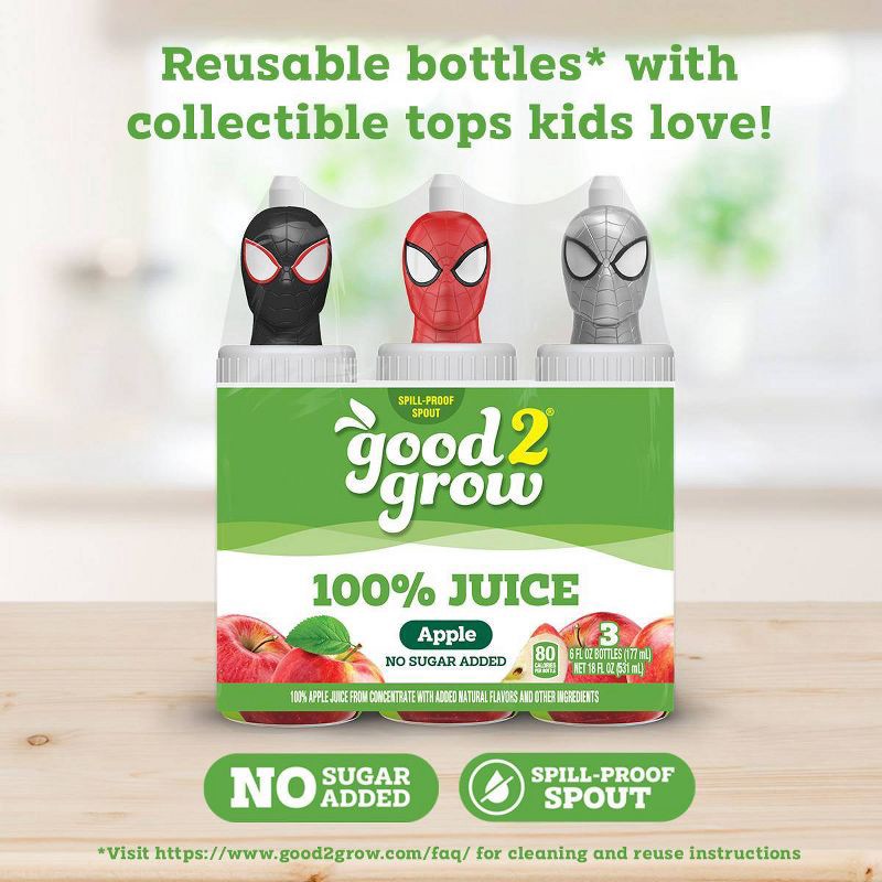 slide 2 of 5, good2grow 100% Apple Juice - 3pk/6 fl oz Bottles, 3 ct, 6 fl oz
