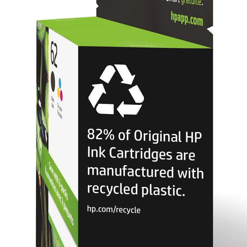 slide 3 of 8, HP Inc. HP 62 Ink Series - 2-pack Black/Tri-color Ink Cartridges, 1 ct