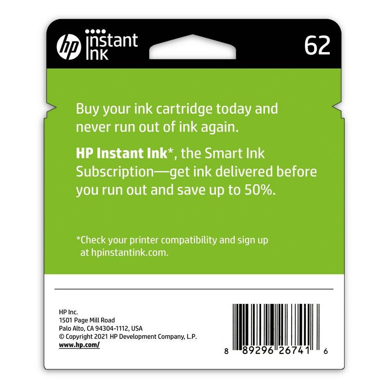 slide 4 of 8, HP Inc. HP 62 Ink Series - 2-pack Black/Tri-color Ink Cartridges, 1 ct