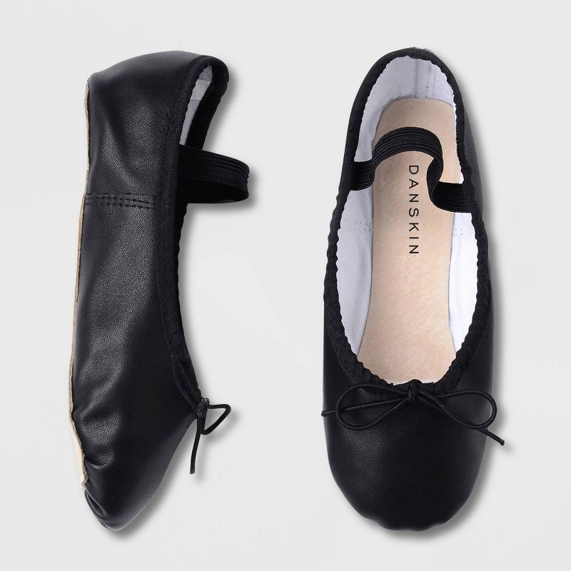slide 2 of 5, Freestyle By Danskin Danskin Kids' Ballet Dance Shoes - Black 9: Adjustable Elastic Strap, Soft Leather Outsole, 1 ct