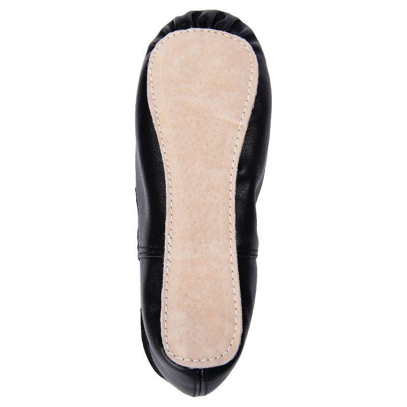 slide 5 of 5, Freestyle By Danskin Danskin Kids' Ballet Dance Shoes - Black 9: Adjustable Elastic Strap, Soft Leather Outsole, 1 ct
