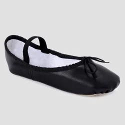 Freestyle By Danskin Danskin Kids' Ballet Dance Shoes - Black 9: Adjustable Elastic Strap, Soft Leather Outsole