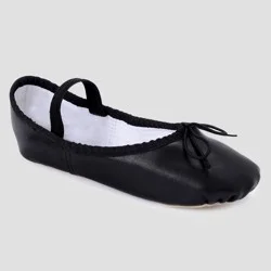 Freestyle By Danskin Danskin Kids' Ballet Dance Shoes - Black 1: Adjustable Elastic Strap, Soft Leather Outsole