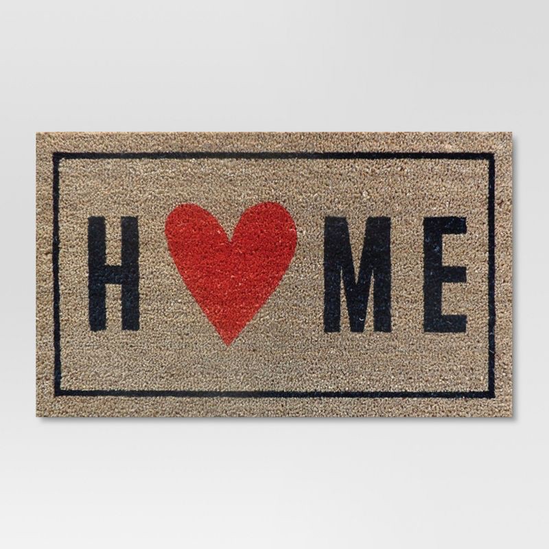 slide 1 of 2, Home with the Heart Typography Doormat 1'6"x2'6" - Room Essentials™, 1 ct