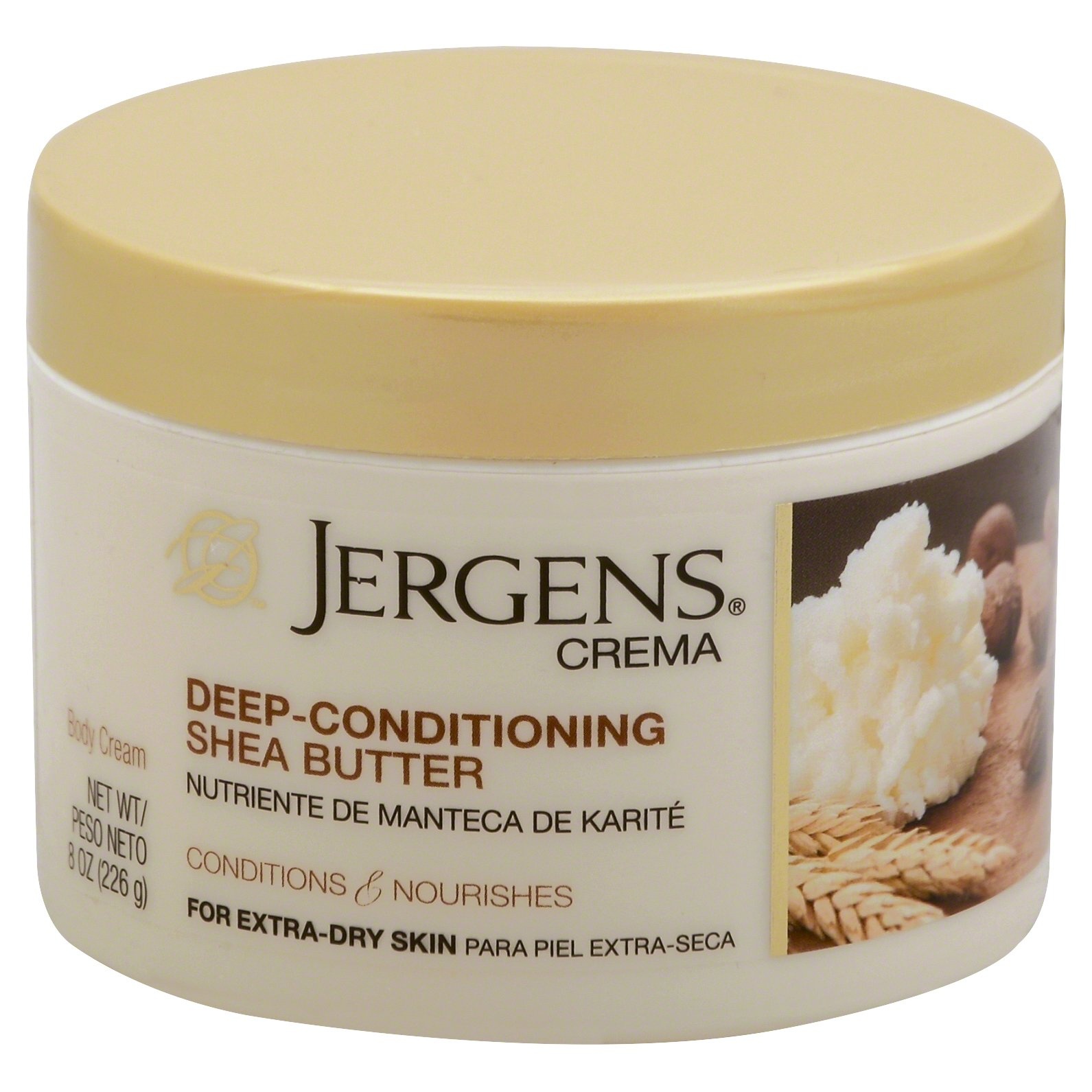 slide 1 of 7, Jergens Crema Body Cream Deep-Conditioning Shea Butter, 8 oz