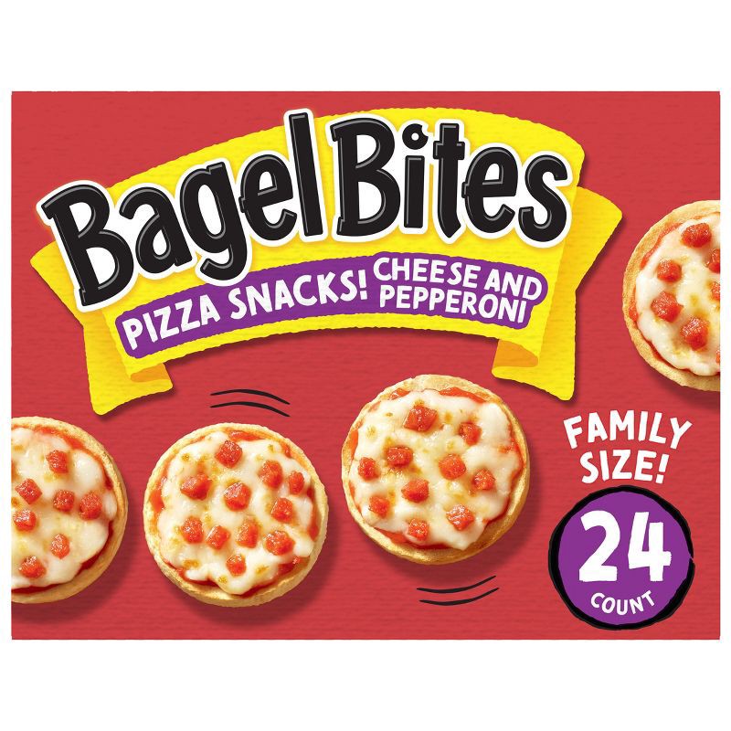 slide 1 of 14, Bagel Bites Cheese & Pepperoni Mini Pizza Bagel Frozen Snacks - 18.6oz/24ct, 18.6 oz, 24 ct