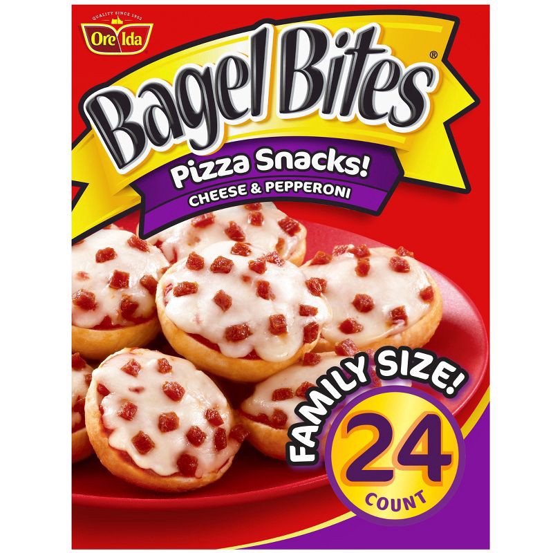 slide 1 of 14, Bagel Bites Cheese & Pepperoni Mini Pizza Bagel Frozen Snacks - 18.6oz/24ct, 18.6 oz, 24 ct