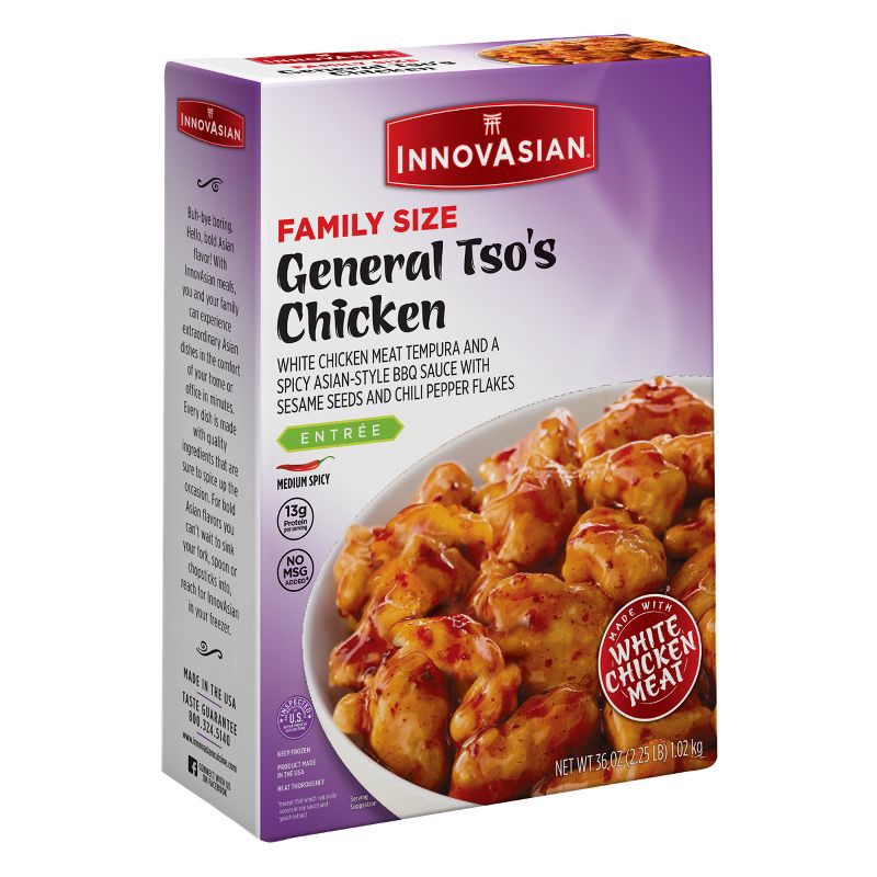 slide 2 of 9, InnovAsian Cuisine InnovAsian Frozen Family Size General Tso's Chicken - 36oz, 36 oz