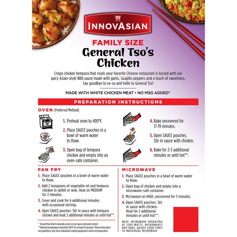 slide 3 of 6, InnovAsian Cuisine InnovAsian Frozen Family Size General Tso's Chicken - 36oz, 36 oz