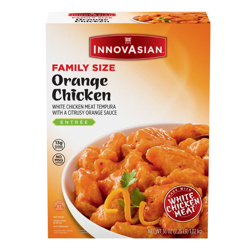 slide 1 of 9, InnovAsian Cuisine InnovAsian Family Size Frozen Orange Chicken - 36oz, 36 oz