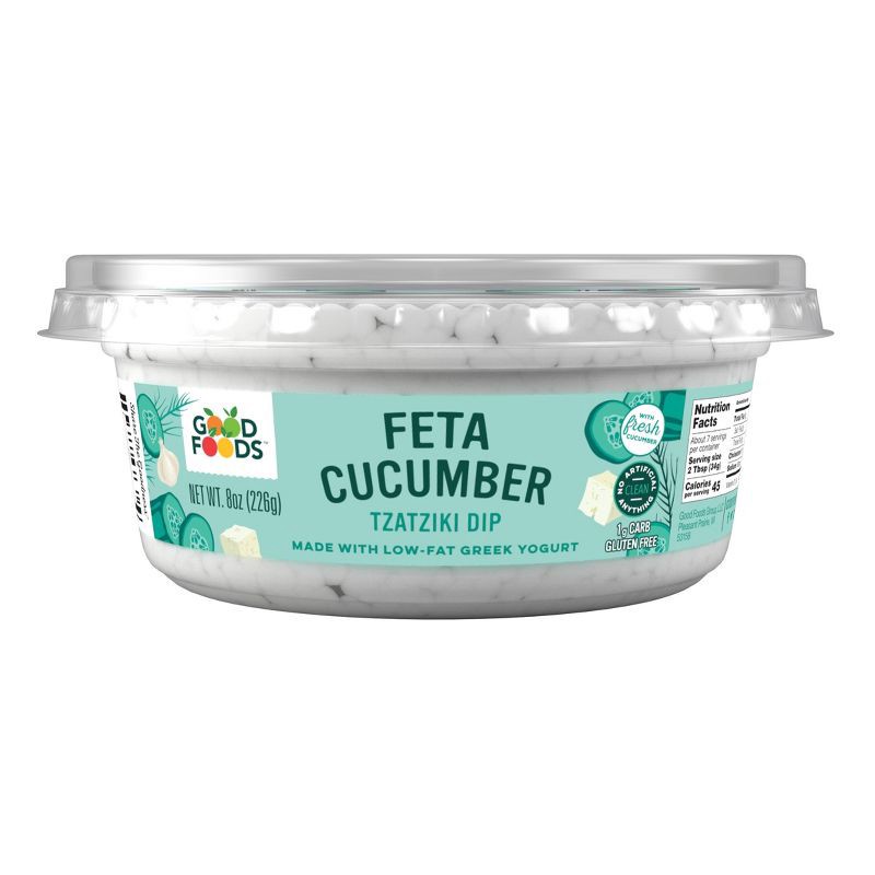 slide 2 of 9, Good Foods Feta Cucumber Tzatziki Dip - 8oz, 8 oz