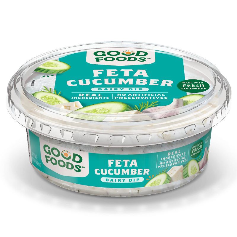 slide 5 of 9, Good Foods Feta Cucumber Tzatziki Dip - 8oz, 8 oz