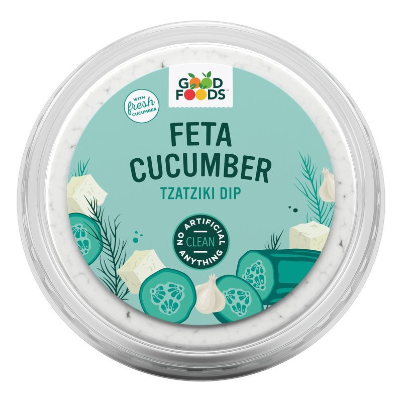 slide 1 of 9, Good Foods Feta Cucumber Tzatziki Dip - 8oz, 8 oz