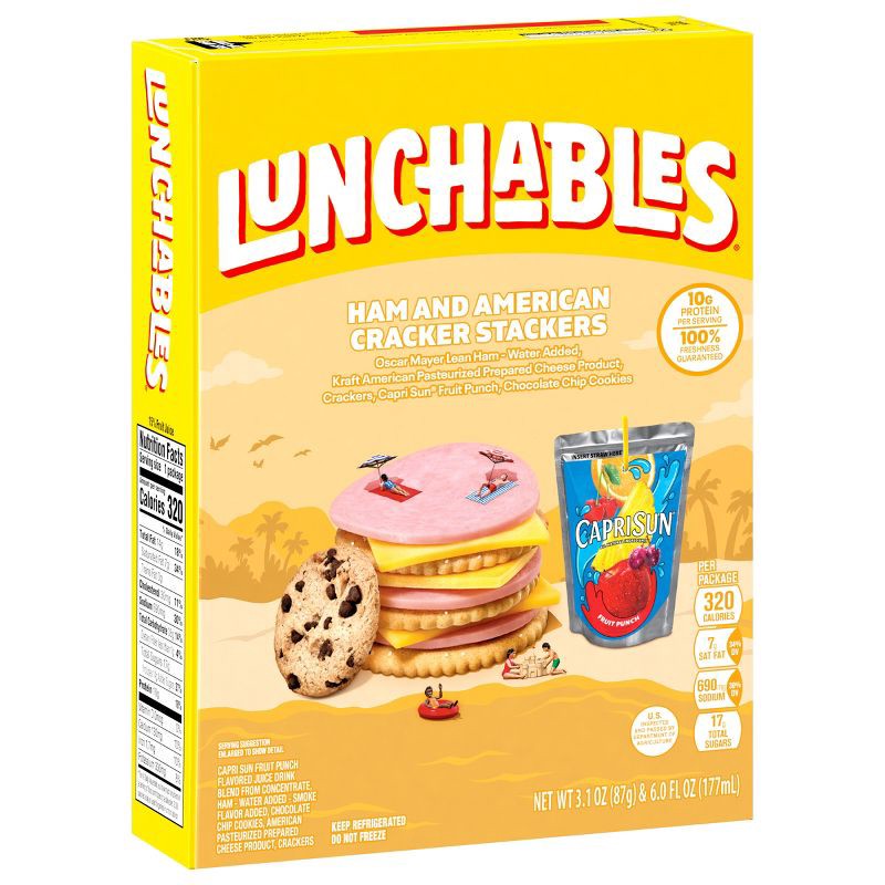 slide 10 of 10, Lunchables Ham & American Cheese Cracker Stackers - 9.1oz, 9.1 oz