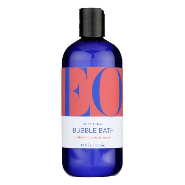 slide 1 of 1, EO Products Rose Geranium Bubble Bath, 12 fl oz
