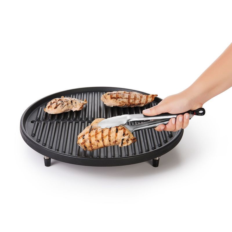 slide 2 of 3, OXO Softworks 9" Locking Tongs: Stainless Steel Kitchen & Cooking Tongs, Dishwasher-Safe, Black, 1 ct