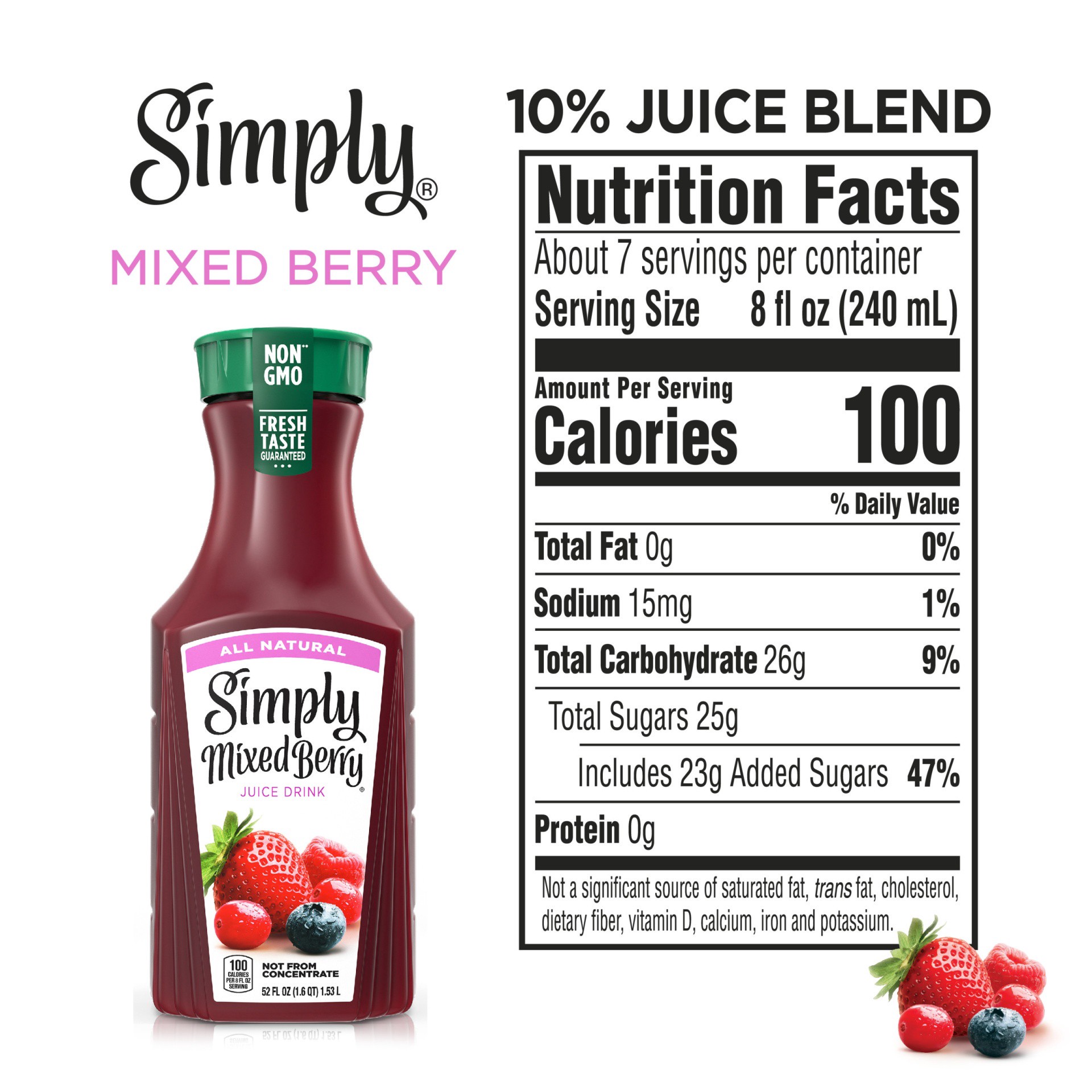 slide 2 of 11, Simply Mixed Berry Juice Drink - 52 oz, 52 oz