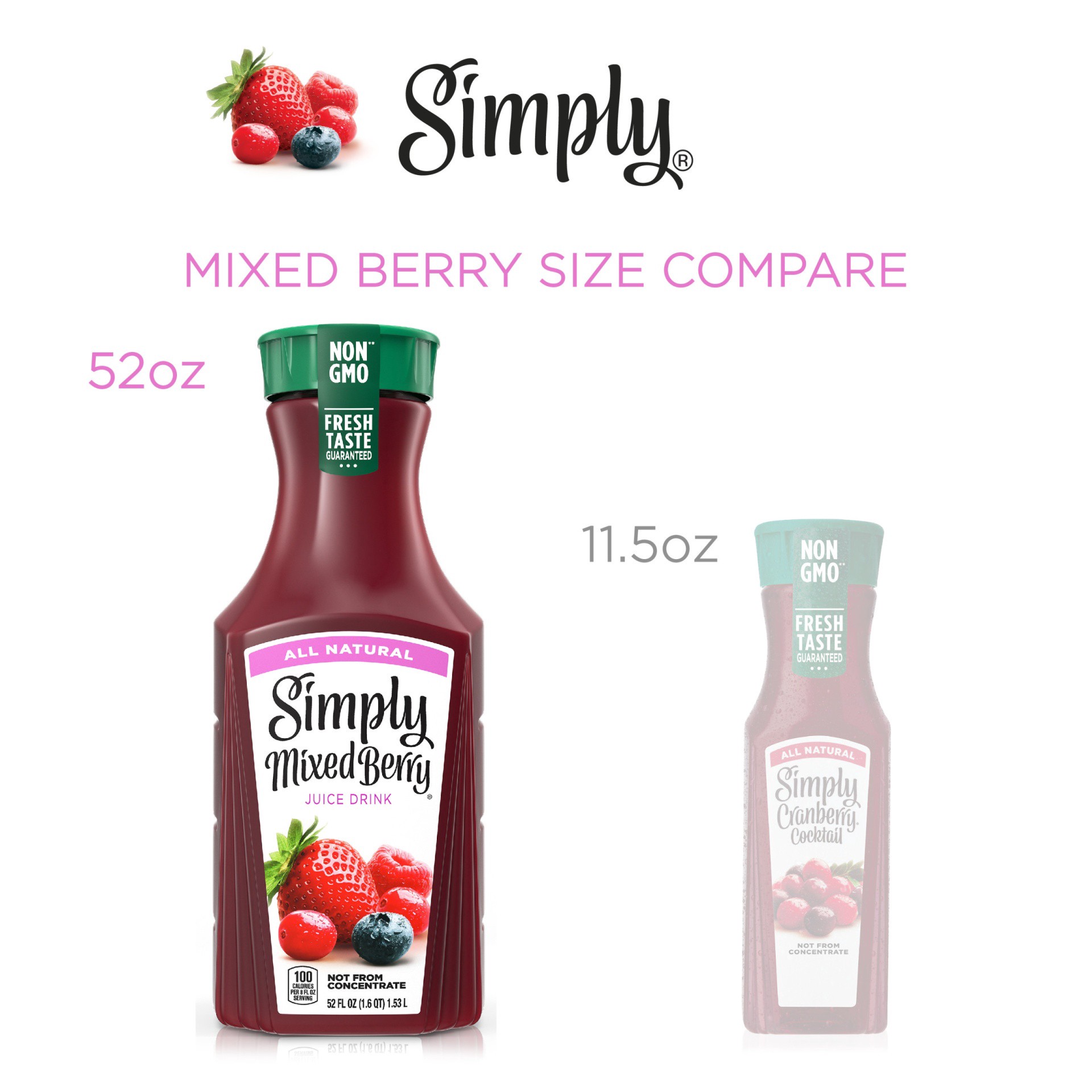 slide 4 of 11, Simply Mixed Berry Juice Drink - 52 oz, 52 oz