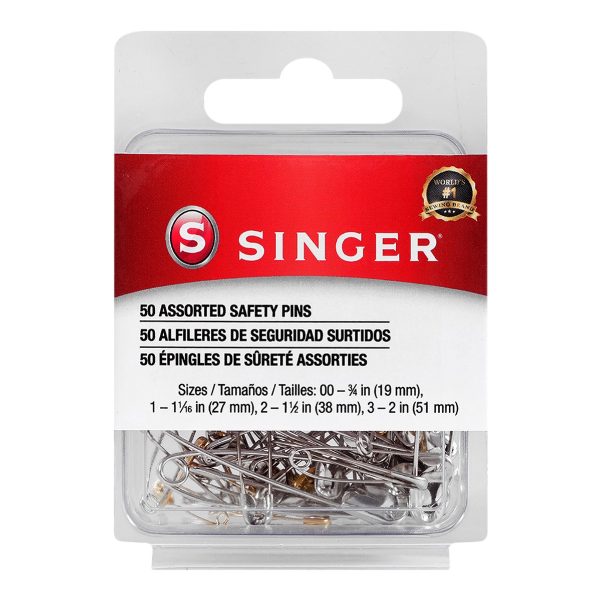 slide 3 of 3, Singer Assorted Safety Pins, 50 ct