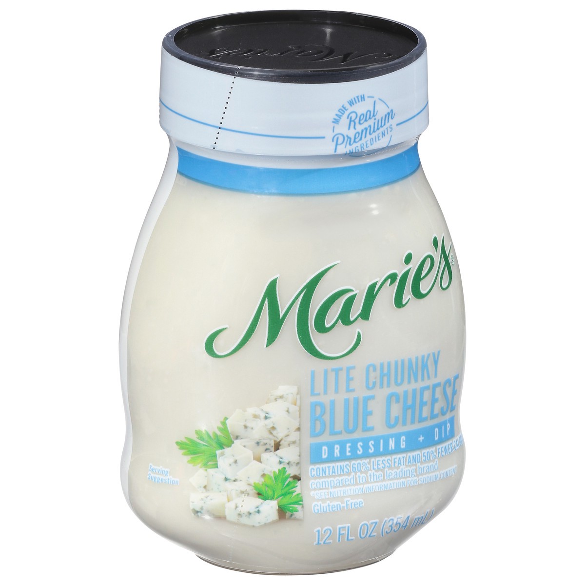 slide 2 of 9, Marie's Lite Chunky Blue Cheese Dressing + Dip 12 fl oz, 12 fl oz