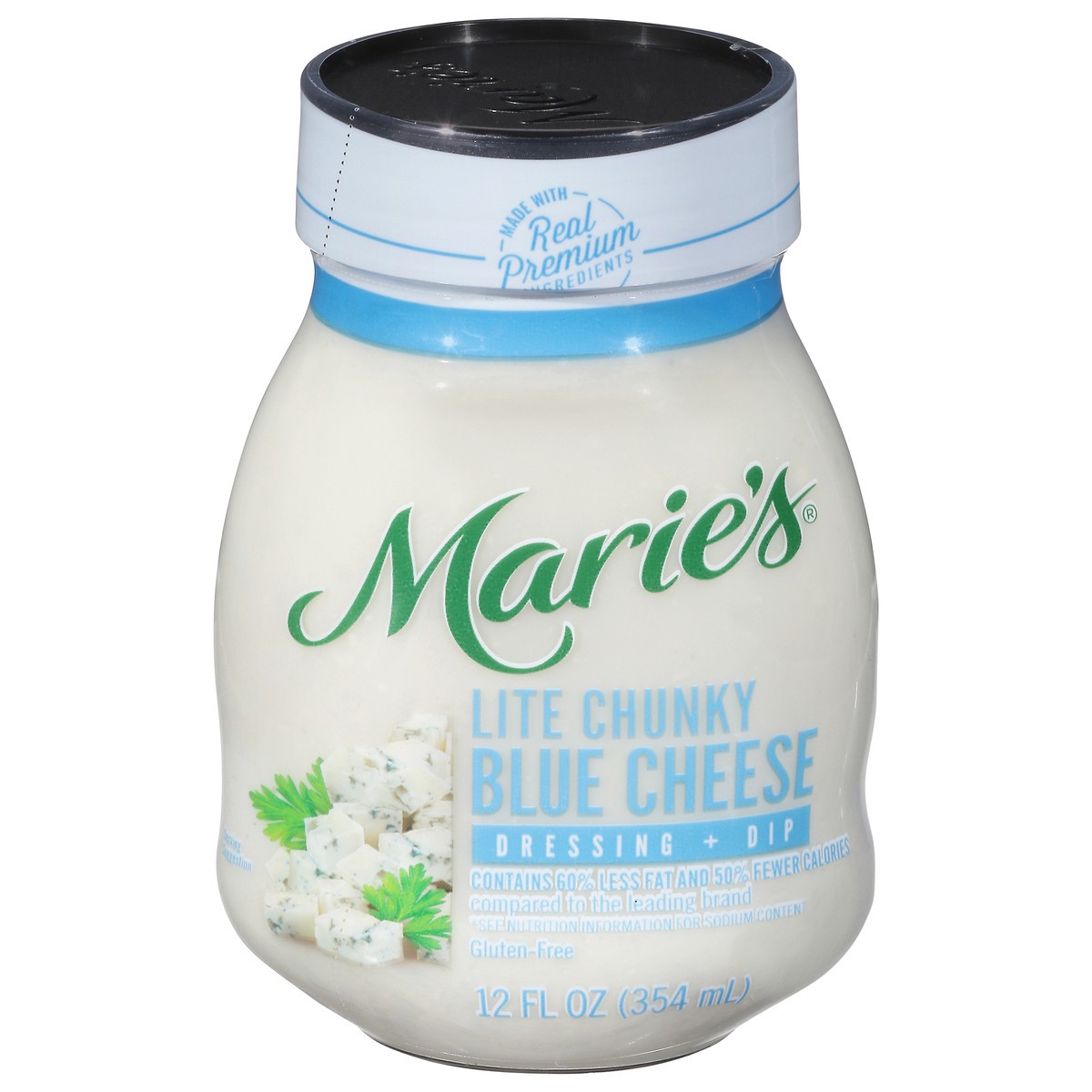 slide 1 of 9, Marie's Lite Chunky Blue Cheese Dressing + Dip 12 fl oz, 12 fl oz