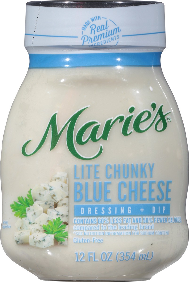 slide 6 of 9, Marie's Lite Chunky Blue Cheese Dressing + Dip 12 fl oz, 12 fl oz