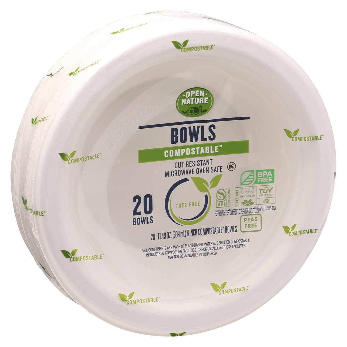 slide 2 of 9, Open Nature Bowls Compostable - 20 Count, 