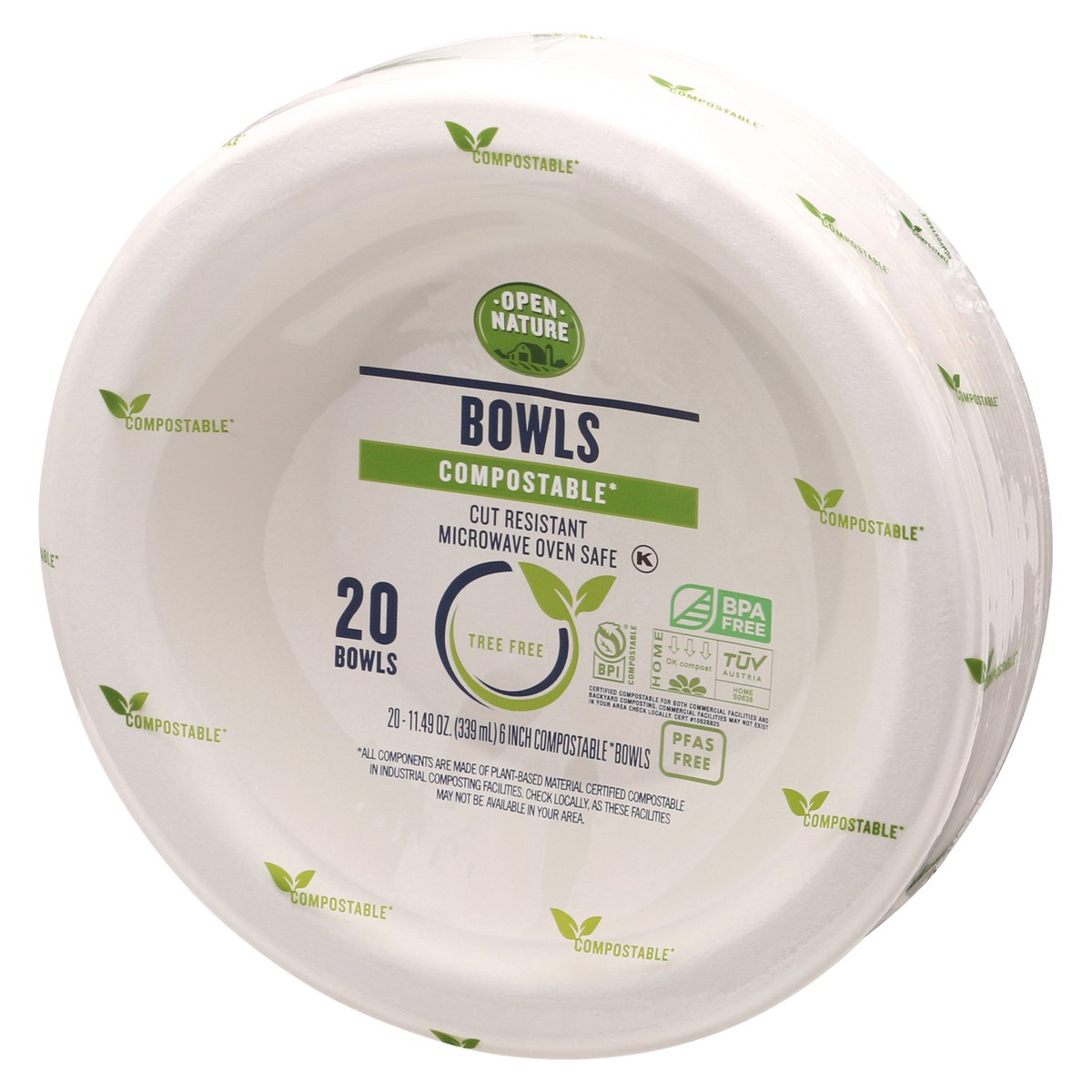 slide 3 of 9, Open Nature Bowls Compostable - 20 Count, 