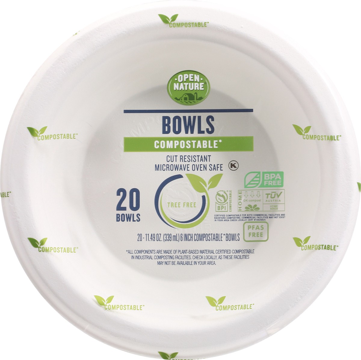 slide 7 of 9, Open Nature Bowls Compostable - 20 Count, 
