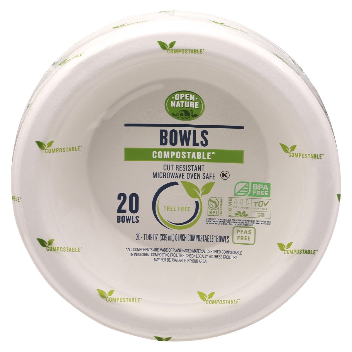 slide 9 of 9, Open Nature Bowls Compostable - 20 Count, 