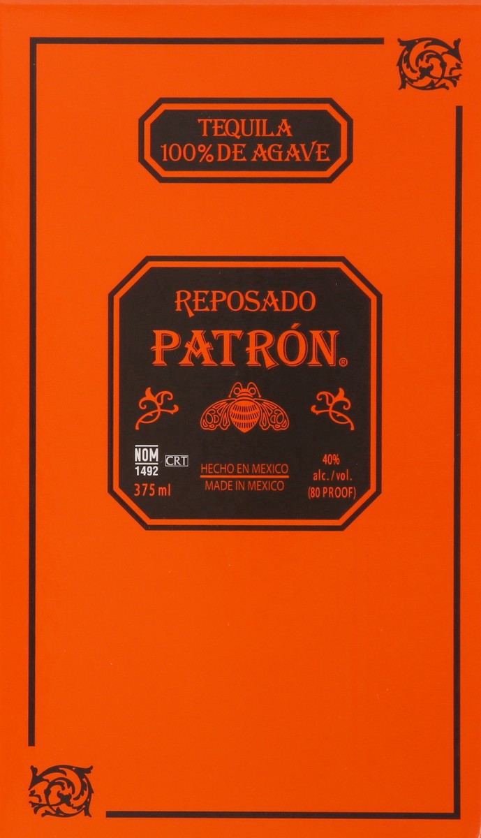 slide 2 of 10, Patrón 100% De Agave Reposado Tequila 375 ml, 375 ml
