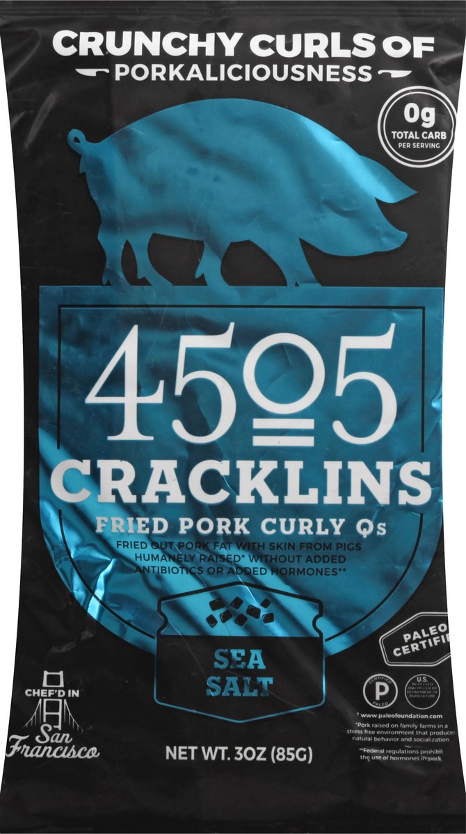 slide 1 of 12, 4505 Meats Sea Salt Cracklins, 3 oz