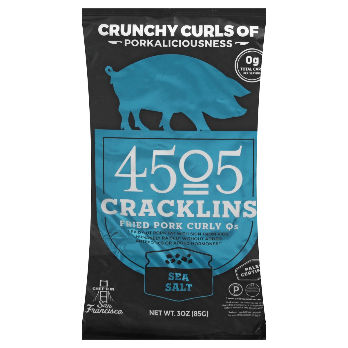 slide 1 of 1, 4505 Meats Sea Salt Cracklins, 3 oz