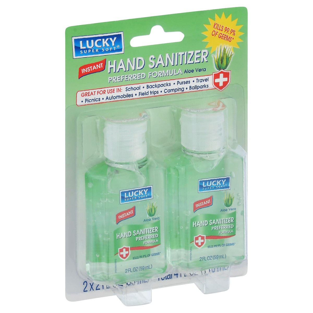 slide 5 of 9, Lucky Super Soft Preferred Formula Instant Aloe Vera Hand Sanitizer 2 Bottles 2 fl oz Bottle 2 ea, 2 ct