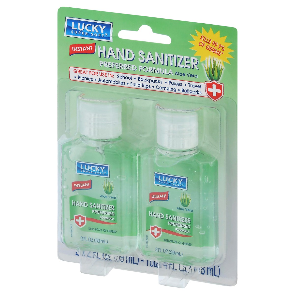 slide 2 of 9, Lucky Super Soft Preferred Formula Instant Aloe Vera Hand Sanitizer 2 Bottles 2 fl oz Bottle 2 ea, 2 ct