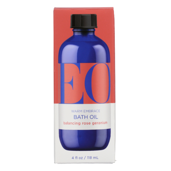 slide 1 of 1, EO Products Rose Geranium Bath Oil, 4 oz