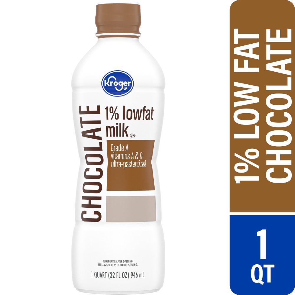 slide 1 of 5, Kroger Lowfat Chocolate Milk, 1 qt