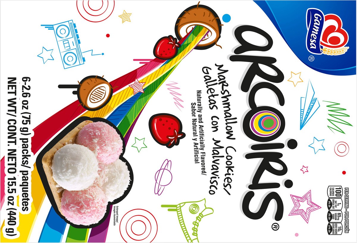 slide 5 of 6, Gamesa Arcoiris Marshmallow Cookies Natural And Artificial Flavor 14.8 Oz, 6 Count, 6 ct