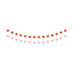American Greetings 7 ft Party Banner - Pink and Orange Circles