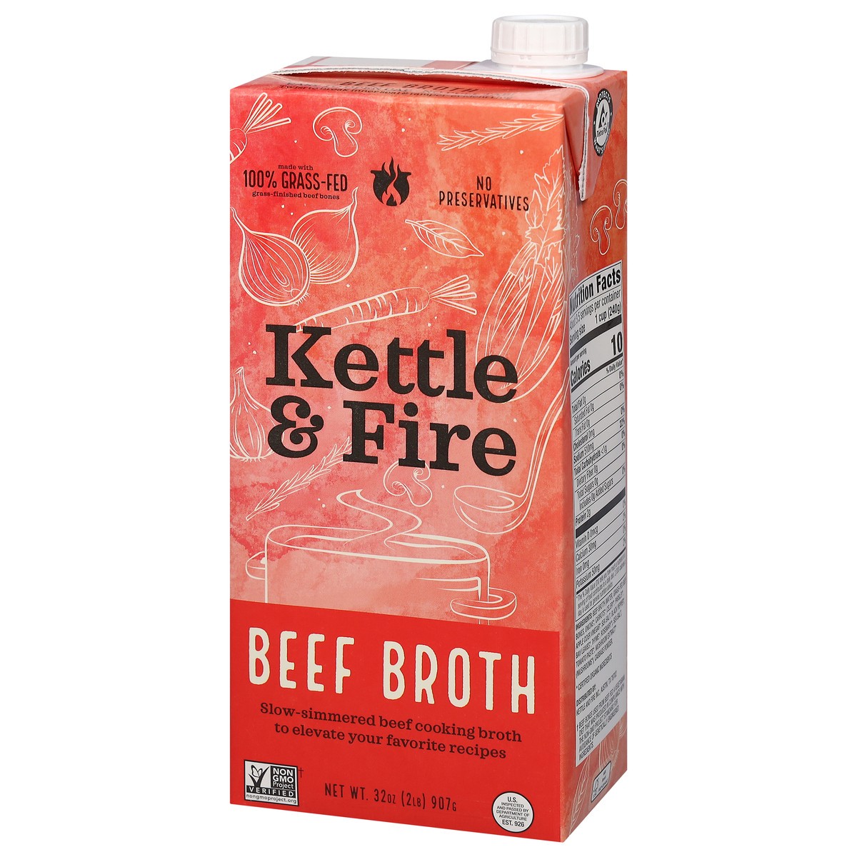 slide 10 of 13, Kettle & Fire Beef Broth 32 oz, 32 oz