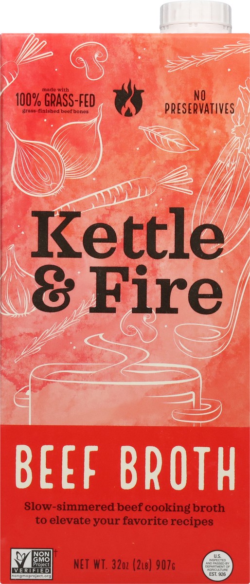 slide 6 of 13, Kettle & Fire Beef Broth 32 oz, 32 oz