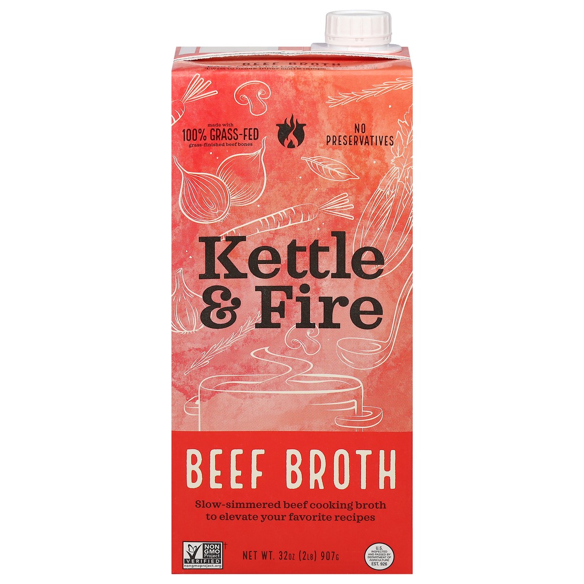 slide 13 of 13, Kettle & Fire Beef Broth 32 oz, 32 oz