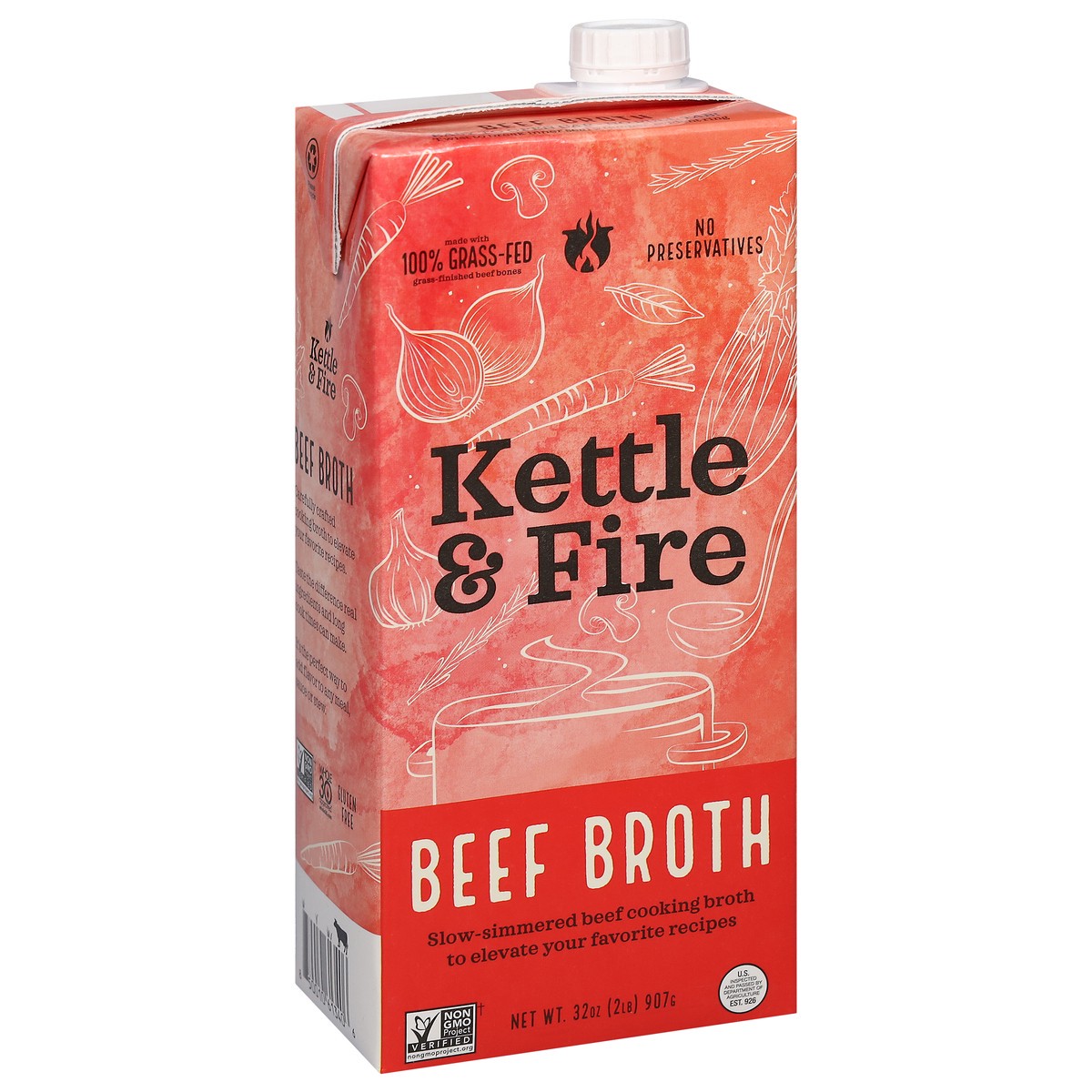 slide 2 of 13, Kettle & Fire Beef Broth 32 oz, 32 oz