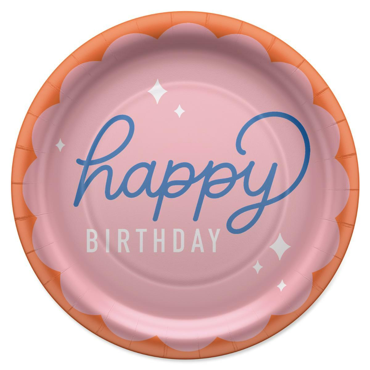 slide 1 of 9, American Greetings Happy Birthday Paper Plates - Pink, 10 ct