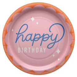American Greetings Happy Birthday Paper Plates - Pink