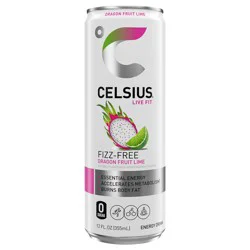 CELSIUS Fizz Free Dragon Fruit Lime, Functional Energy Drink 12 Fl Oz Single Can