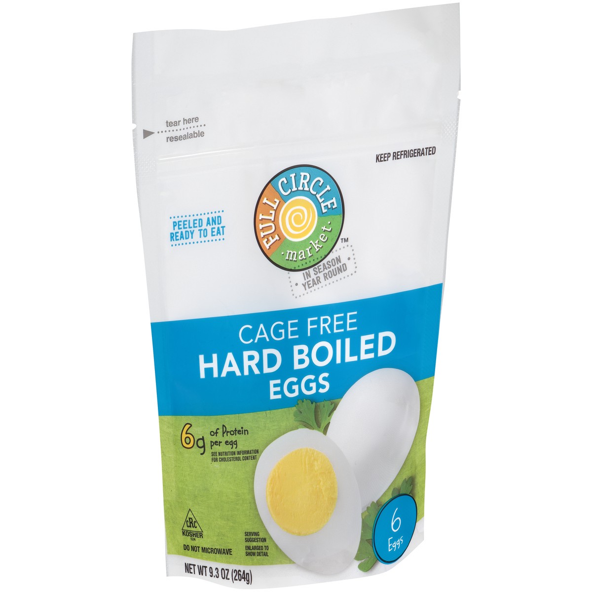 slide 2 of 10, Full Circle Market Cage Free Hard Boiled Eggs 6Ct, 9.3 oz